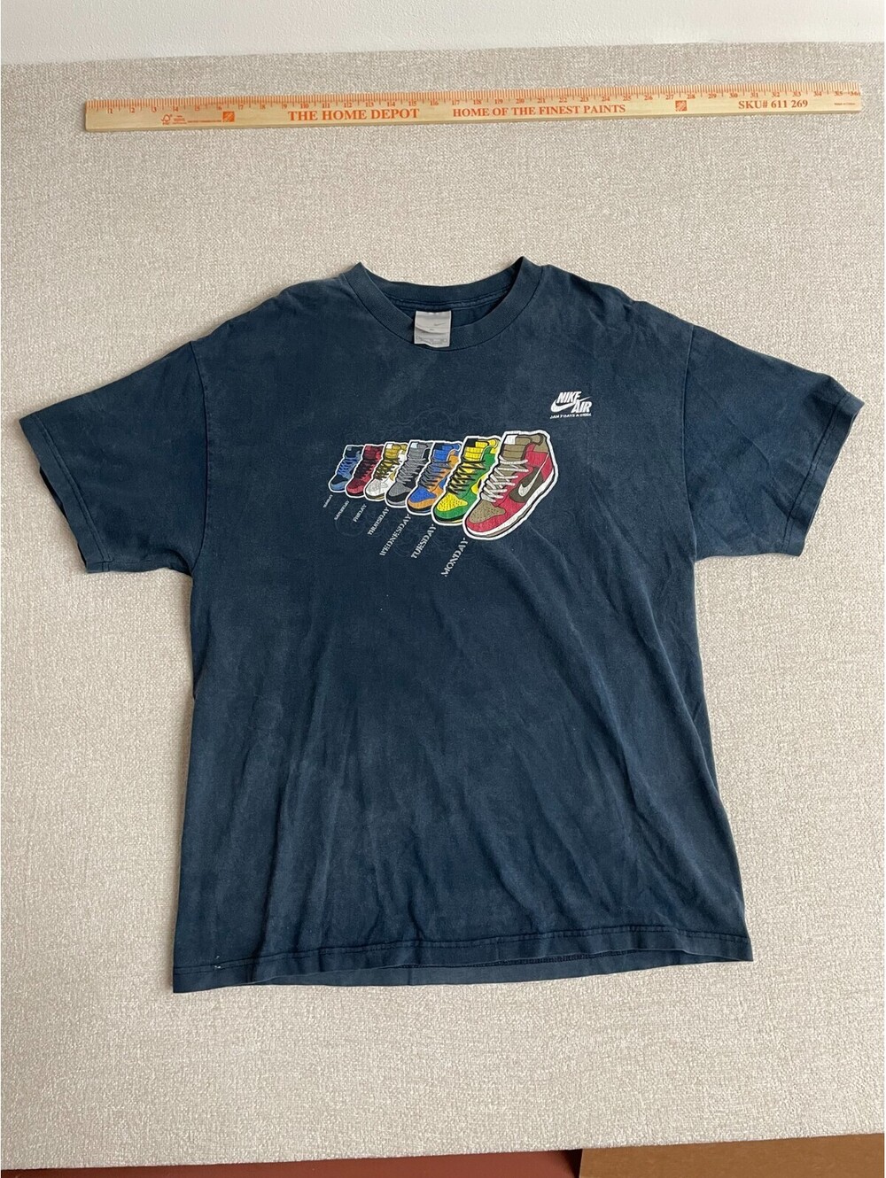 Vintage Nike Air Dunk High 7 Days a Week T Shirt XL Black Sneakerhead Graphic